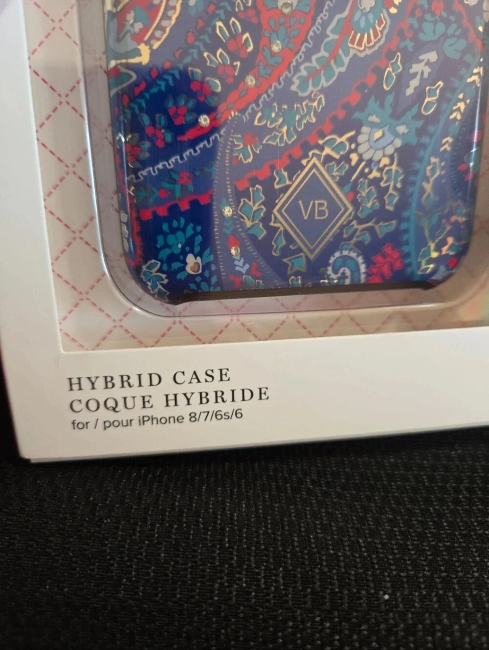 Vera Bradley Blue Paisley Hybrid Phone Case with Pink Accents NIB
